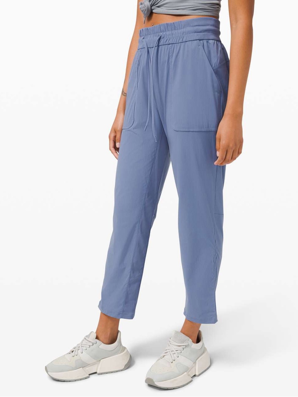 Lululemon Athletica Beyond the Studio Adjustable Crop Pants Water Drop Blue 8